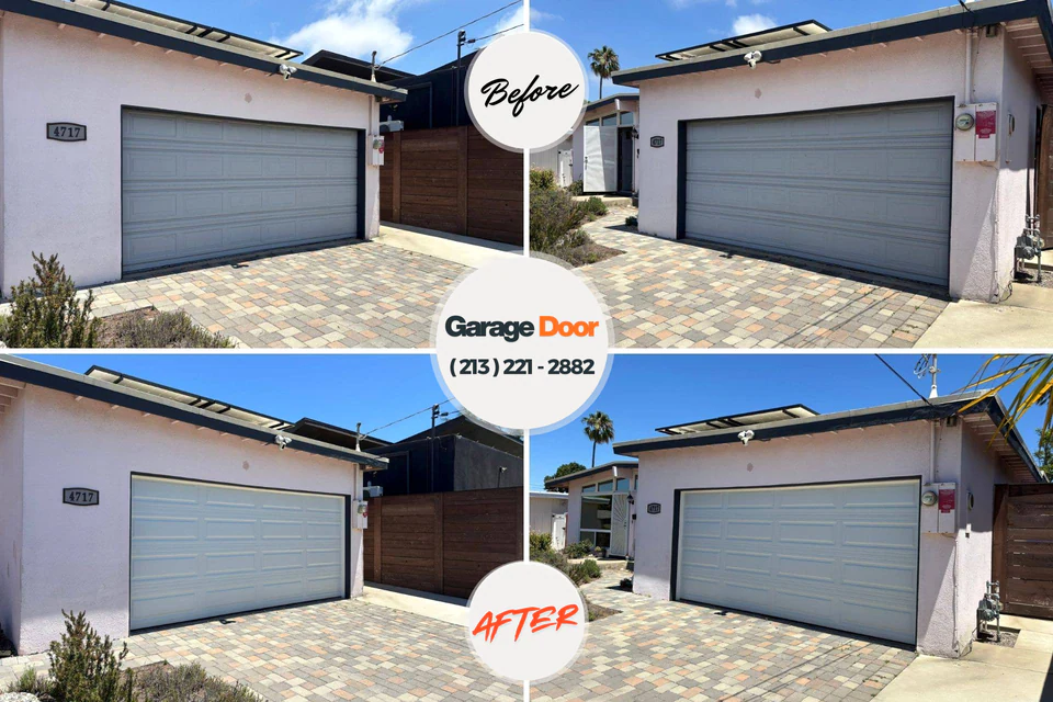 Before and after: garage door repair Village Shires, PA